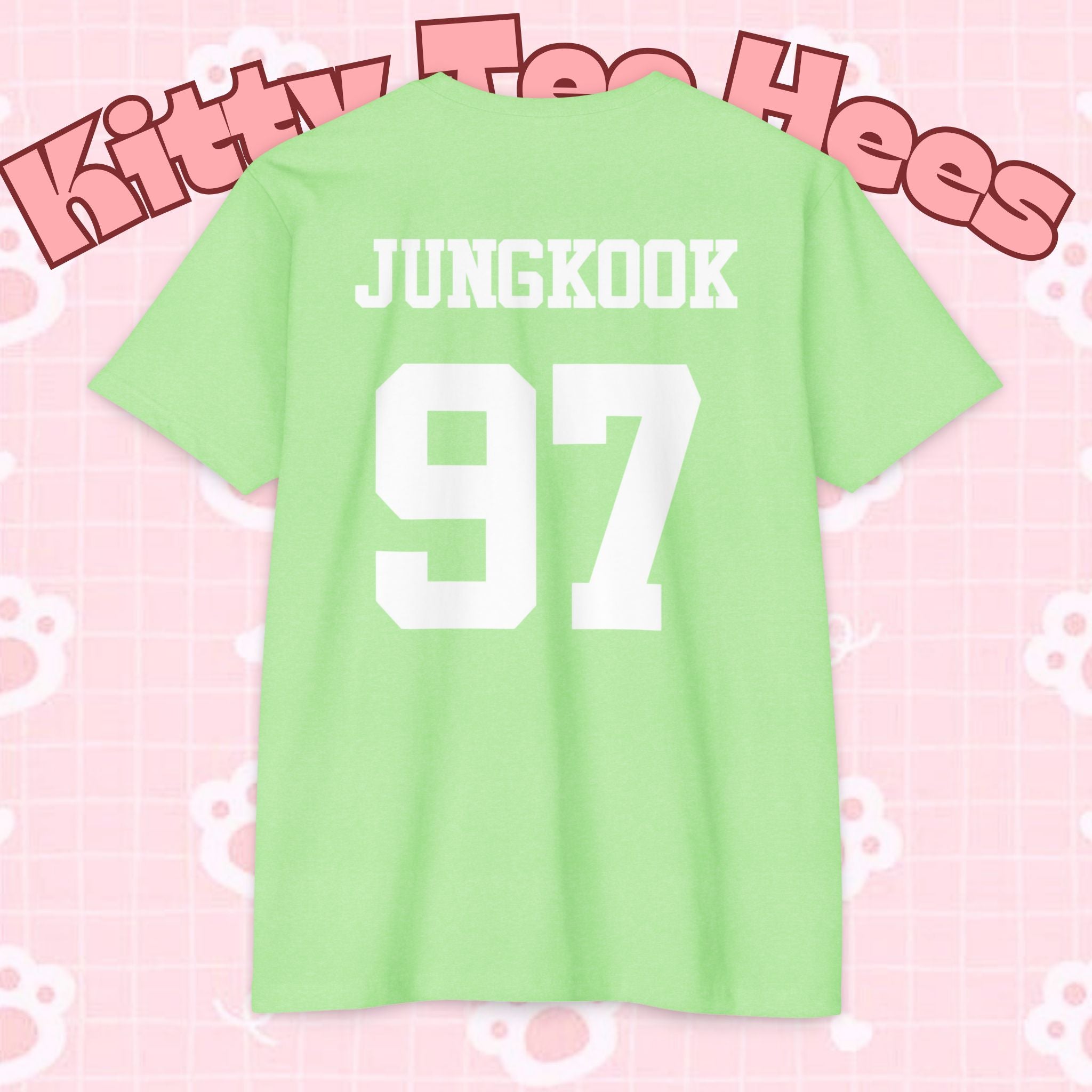 Custom BTS T-shirt featuring Jungkook, Jimin, V, J-Hope, RM, Suga, Jin, perfect for K-pop concert fans.