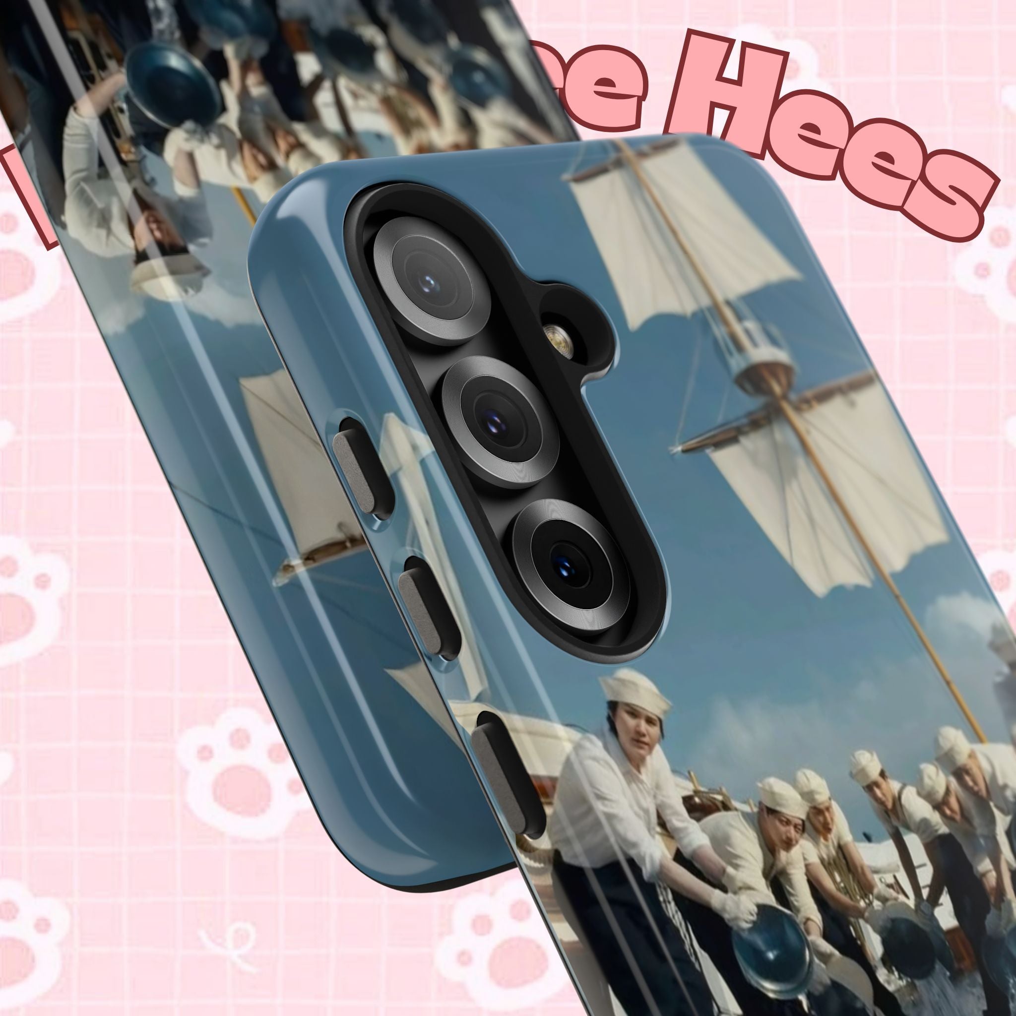 Cute Sailor BTS phone case featuring K-pop style artwork, perfect for BTS fans, with vibrant colors and detailed design.