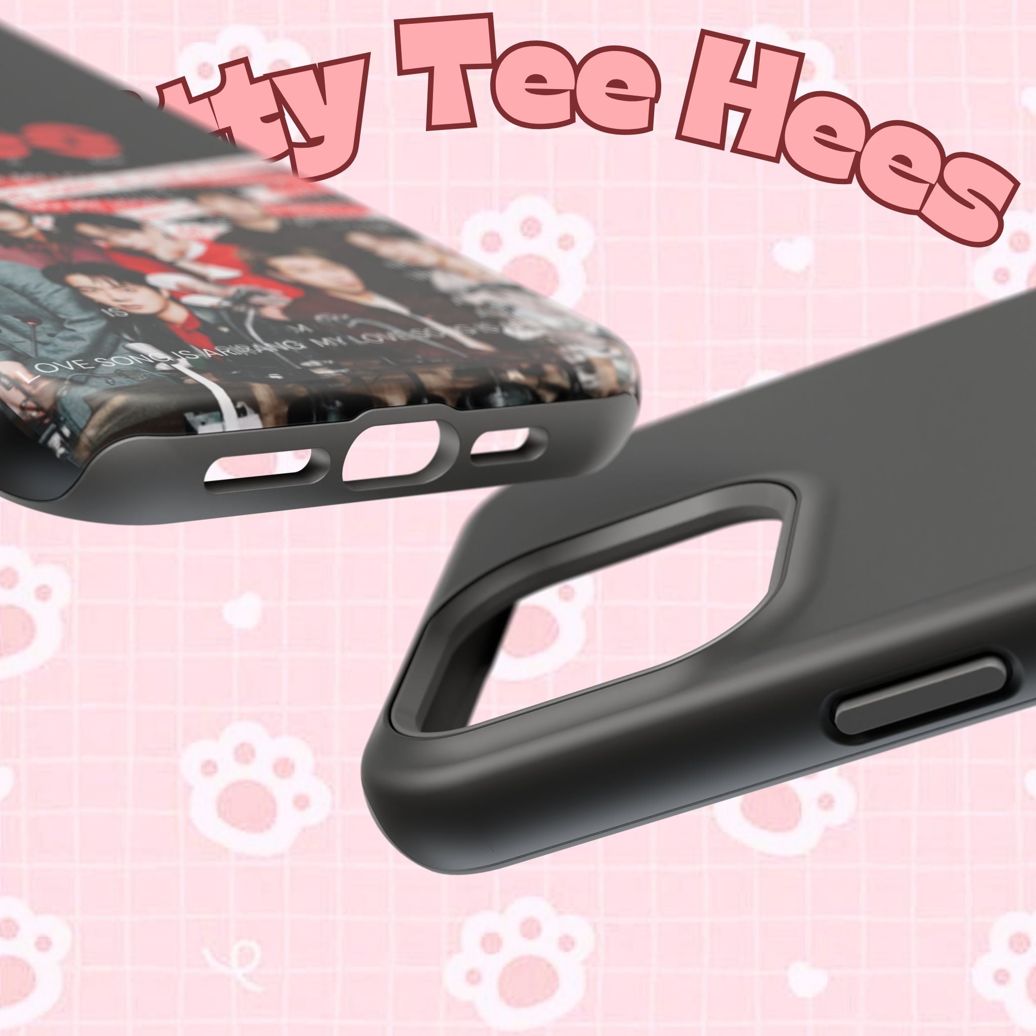 Printify BTS Bangtan phone case with fanmade BTS concert design, impact-resistant K-Pop boy band merchandise for smartphones.