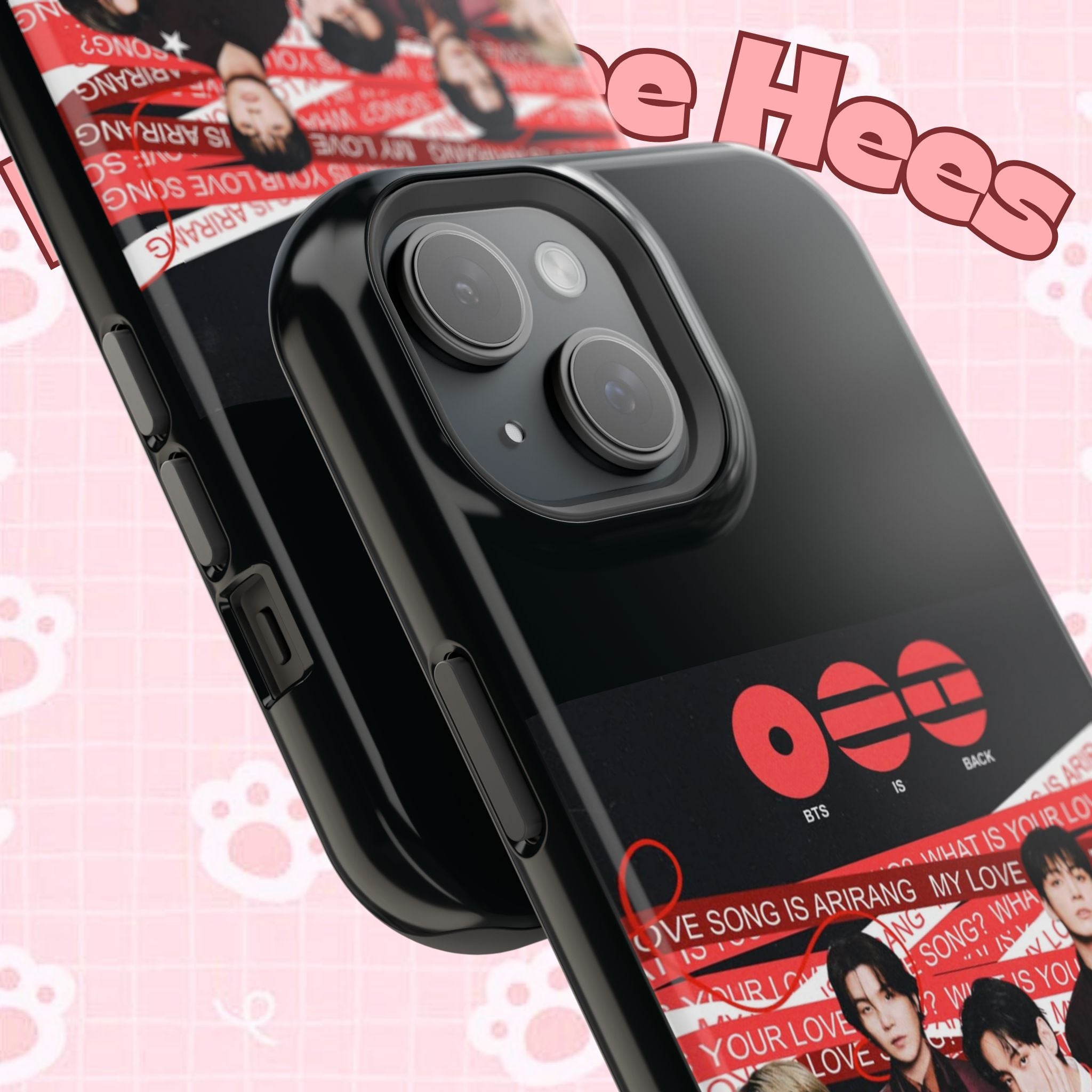 Printify BTS Arirang phone case featuring Bangtan concert design, impact-resistant K-Pop band photo phone cover for smartphones.