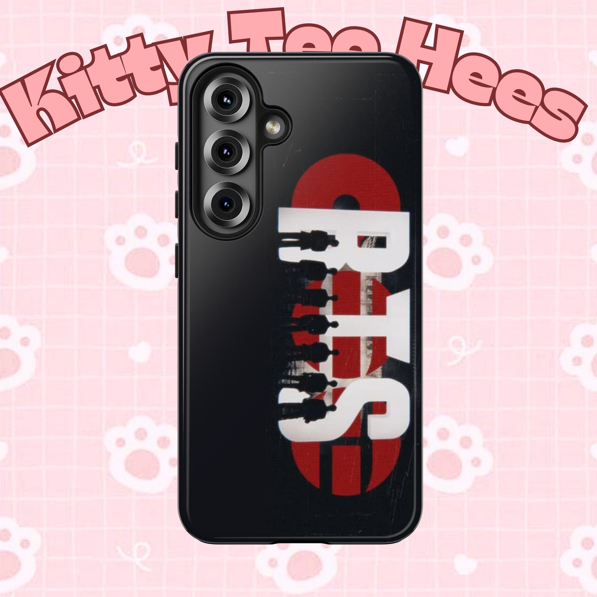 Printify BTS Arirang phone case with silhouettes, album artwork, and protective design for iPhone and Samsung smartphones.