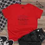Printify Merry Go Round BTS Arirang 2026 album carousel sketch T-shirt with lyric script back print, casual and stylish apparel.