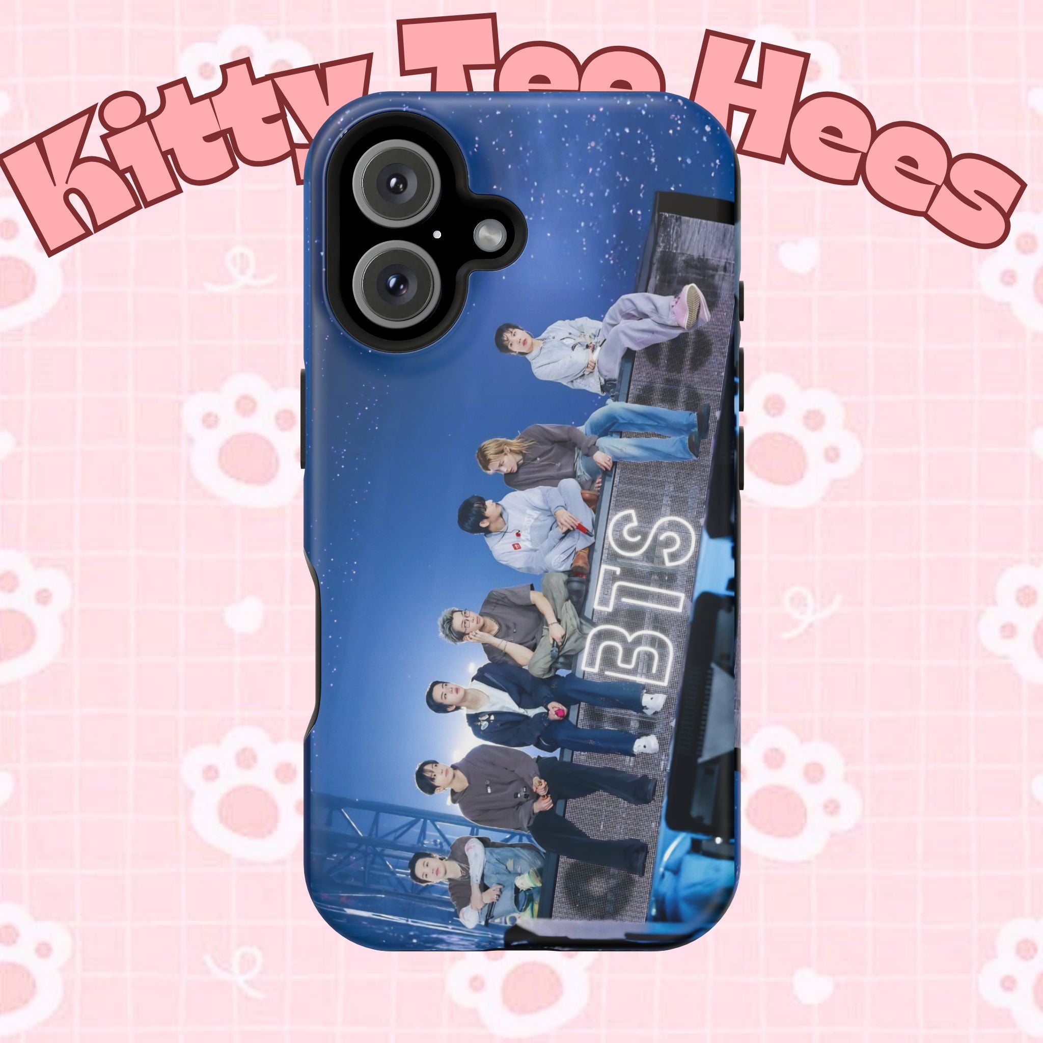 Printify BTS Bangtan World Tour ‘Arirang’ impact-resistant phone case for iPhone 17 and Samsung Galaxy 26 Ultra, featuring tour design.