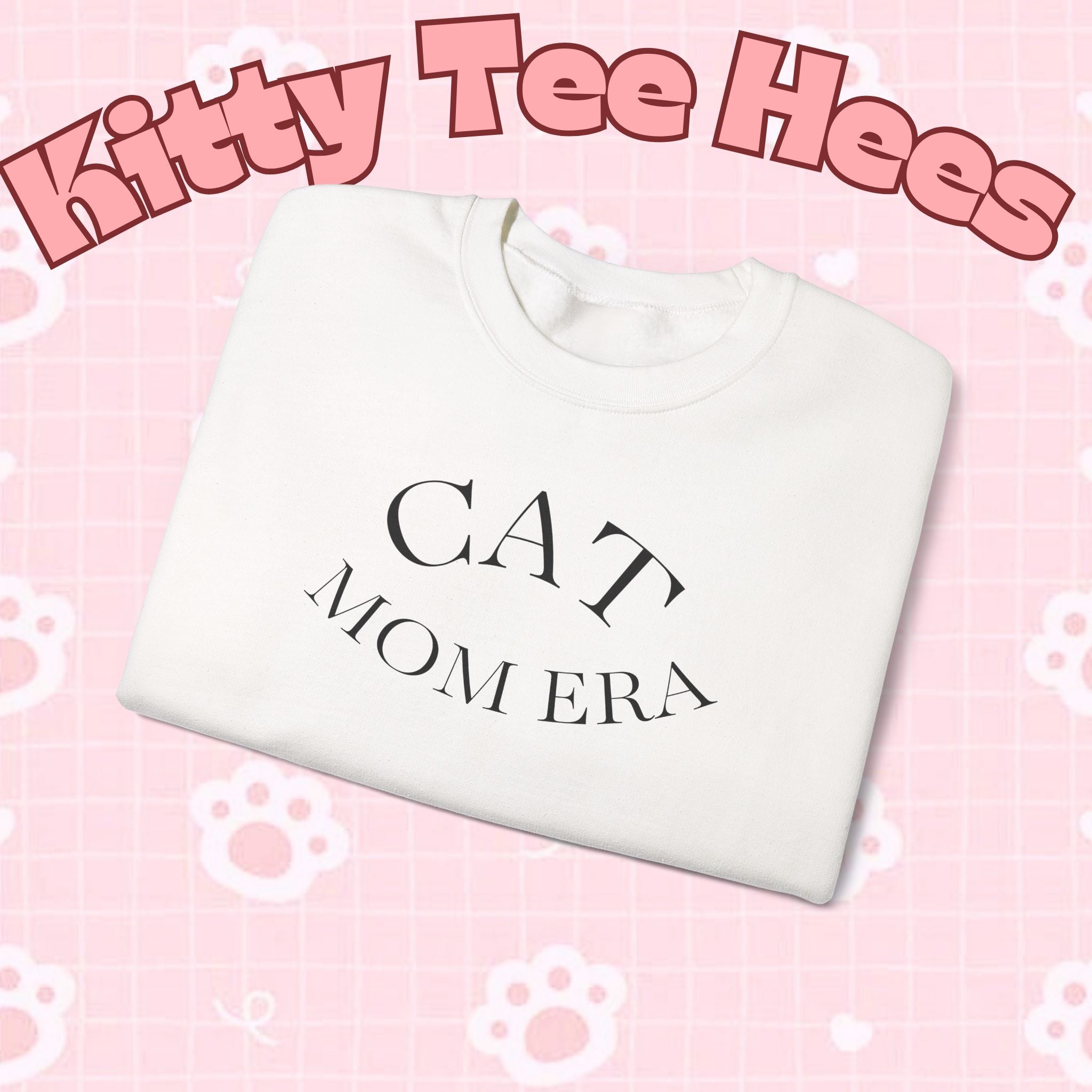 Cozy Printify cat mom sweatshirt with cute animal print, perfect for feline parents and pet lovers during Christmas 2025.