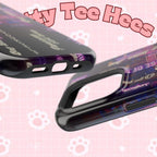 Neon Korean Script BTS phone case for iPhone and Samsung, impact-resistant design with Bangtan Sonyeondan branding.