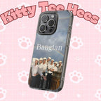 Clear impact-resistant phone case featuring cute Bangtan Boys K-pop design for a stylish look and protection.