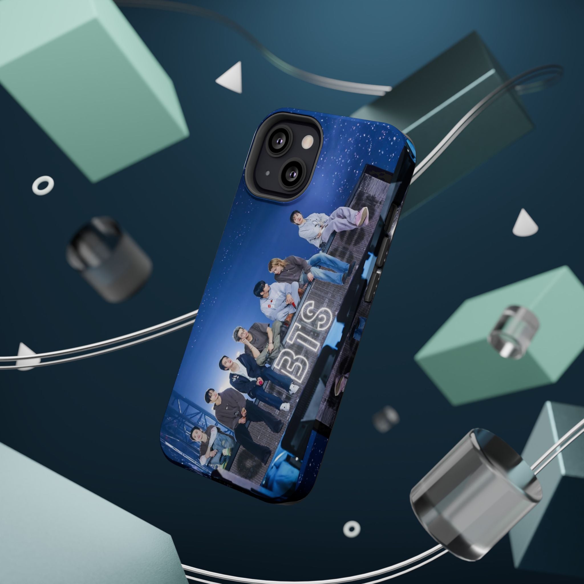 Impact-resistant BTS Bangtan World Tour Arirang phone case for iPhone 17 and Samsung Galaxy 26 Ultra, featuring vibrant tour design.