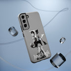 Impact-resistant phone case featuring monochrome letter design of Jungkook from BTS, by Printify.