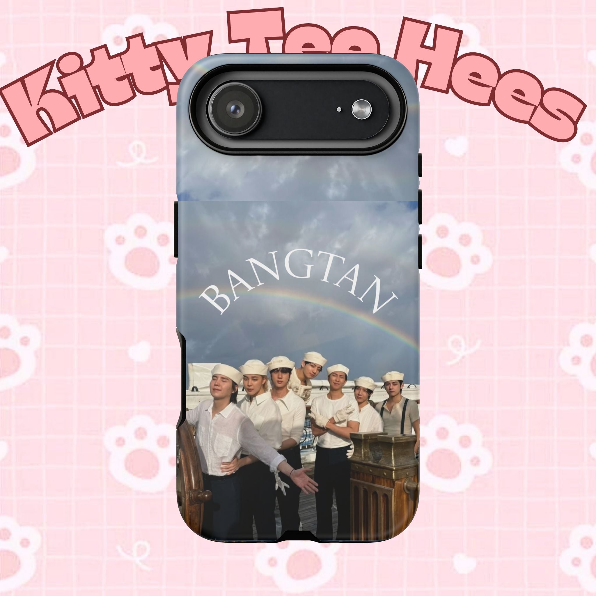 Cute Sailor BTS Swim phone case for iPhone and Samsung, featuring colorful sailor design inspired by Bangtan Boys.