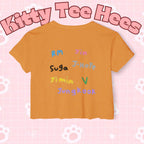 Colorful BTS kidcore T-shirt featuring Bangtan Boys K-pop group photo, women's festival crop top by Printify.