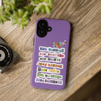 Printify BTS member names phone case featuring Jungkook, Jimin, and RM for iPhone 17, with durable tough case design.
