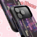 Neon Korean script impact-resistant phone case for iPhone and Samsung featuring BTS Bangtan Sonyeondan branding.