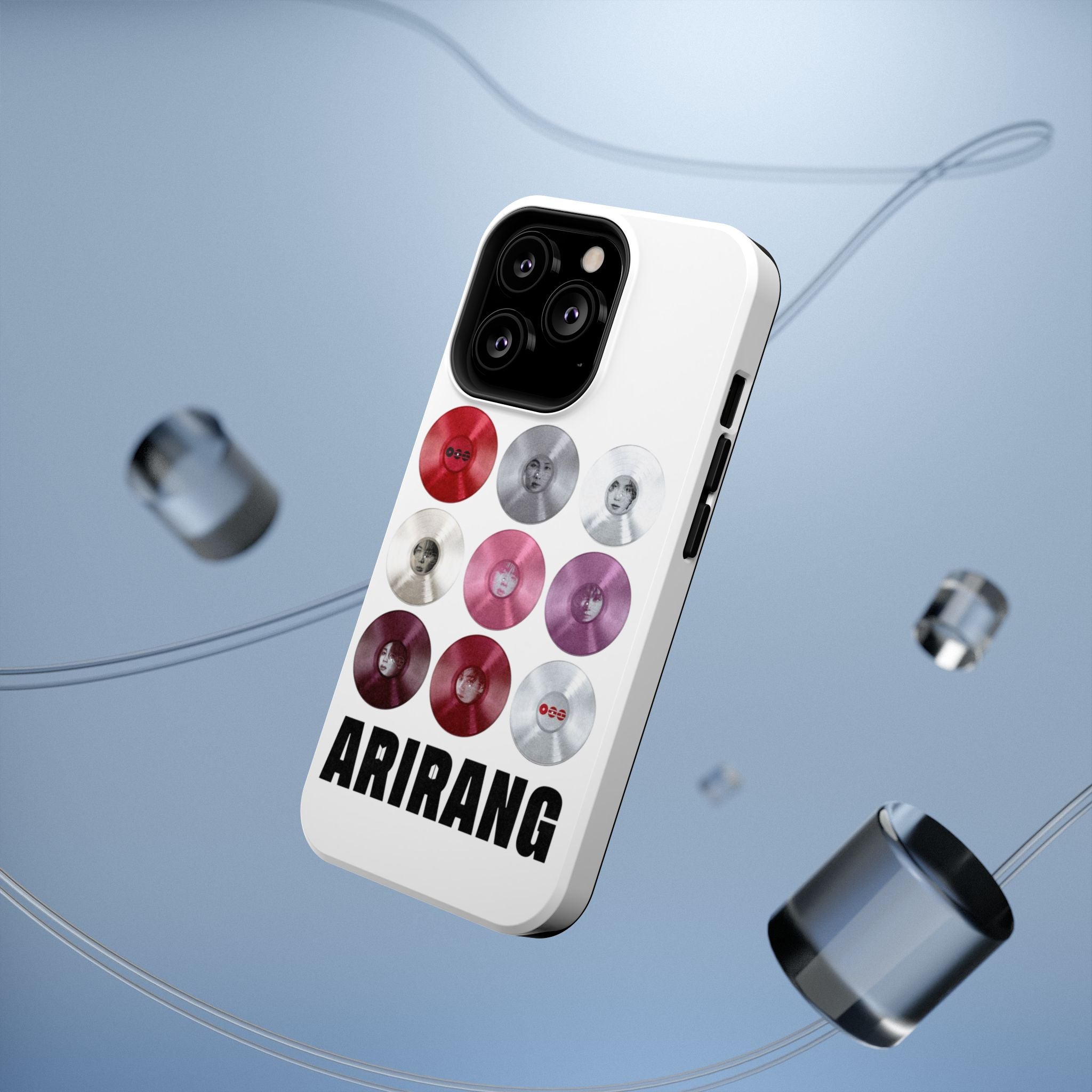 Printify BTS Arirang vinyl record grid phone case featuring cool BTS fan merch design, impact-resistant for smartphones.