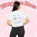 Colorful BTS Kidcore T-shirt featuring a Bangtan Boys K-Pop group photo, women's festival crop top by Printify.