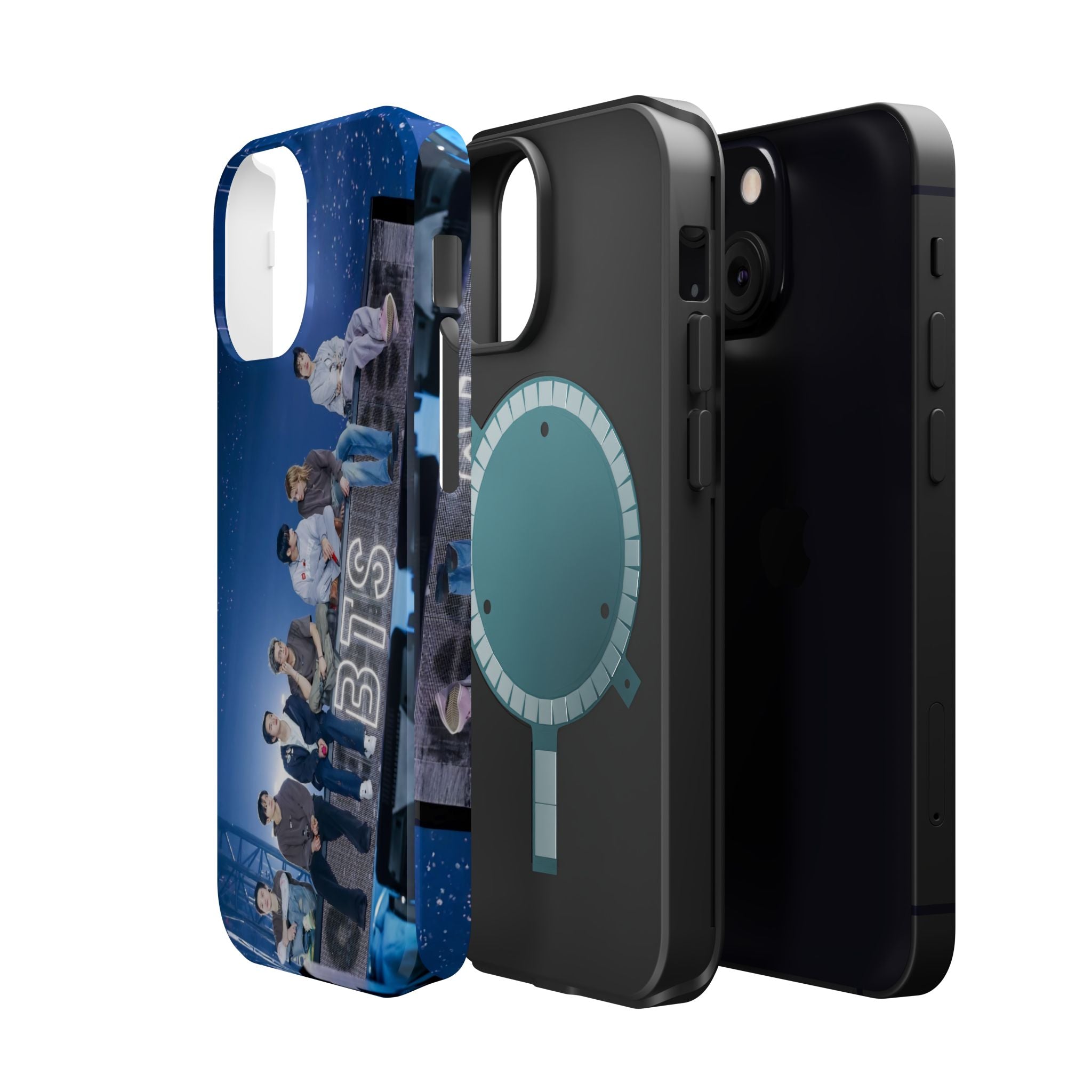 Impact-resistant BTS Bangtan World Tour Arirang phone case for iPhone 17 and Samsung 26 Ultra by Printify, featuring colorful tour design.