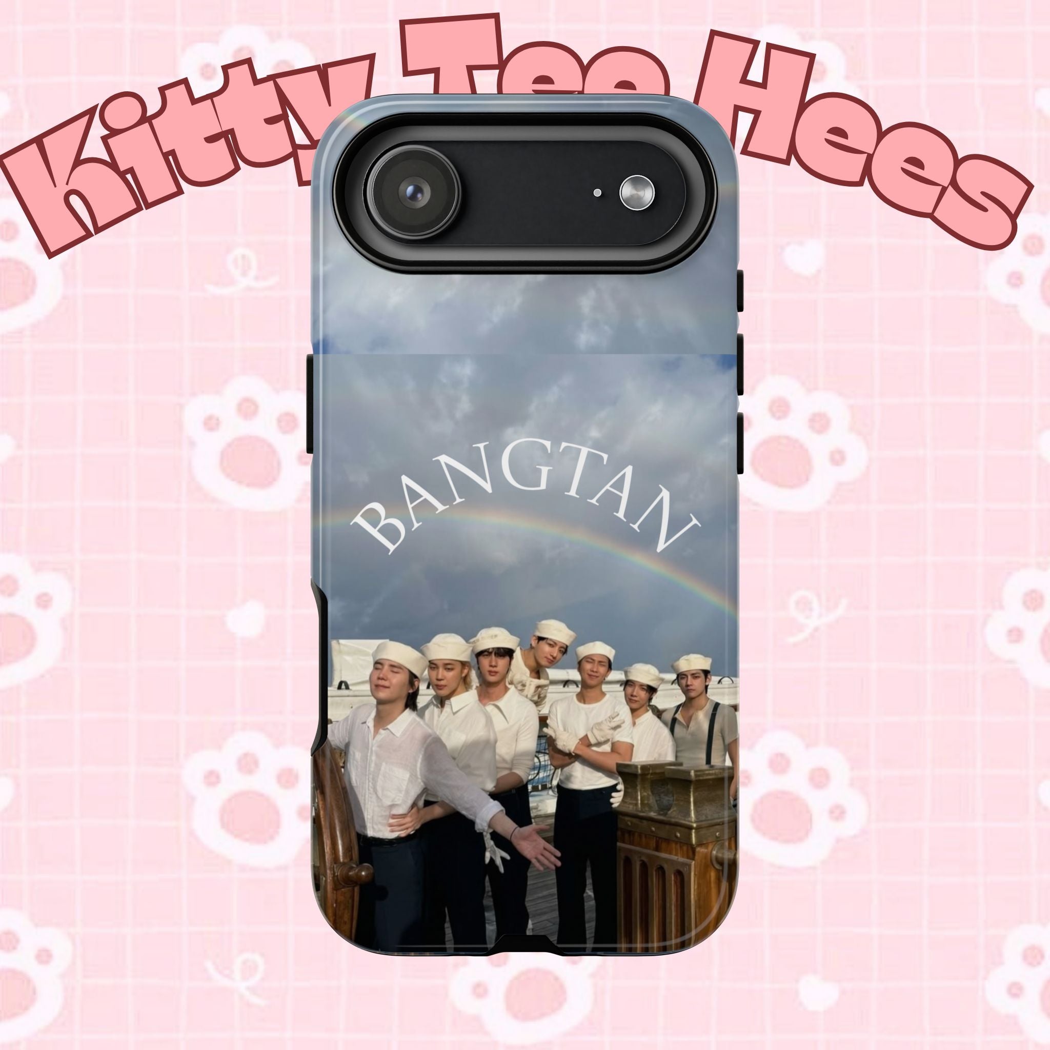 Cute BTS Sailor iPhone and Samsung phone case featuring sailor design, perfect for BTS fans and smartphone protection.