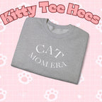 Cozy Printify cat mom sweatshirt with cute animal print, perfect for feline owners and pet lovers during the 2025 Christmas season.