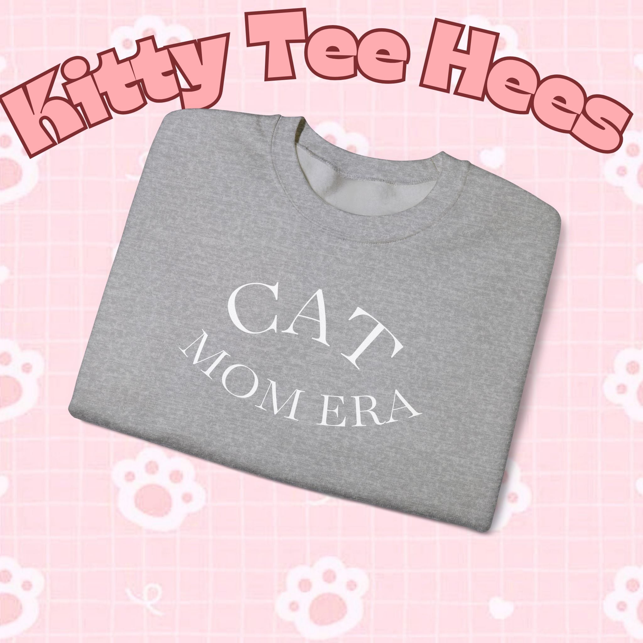 Cozy Printify cat mom sweatshirt with cute animal print, perfect for feline owners and pet lovers during the 2025 Christmas season.