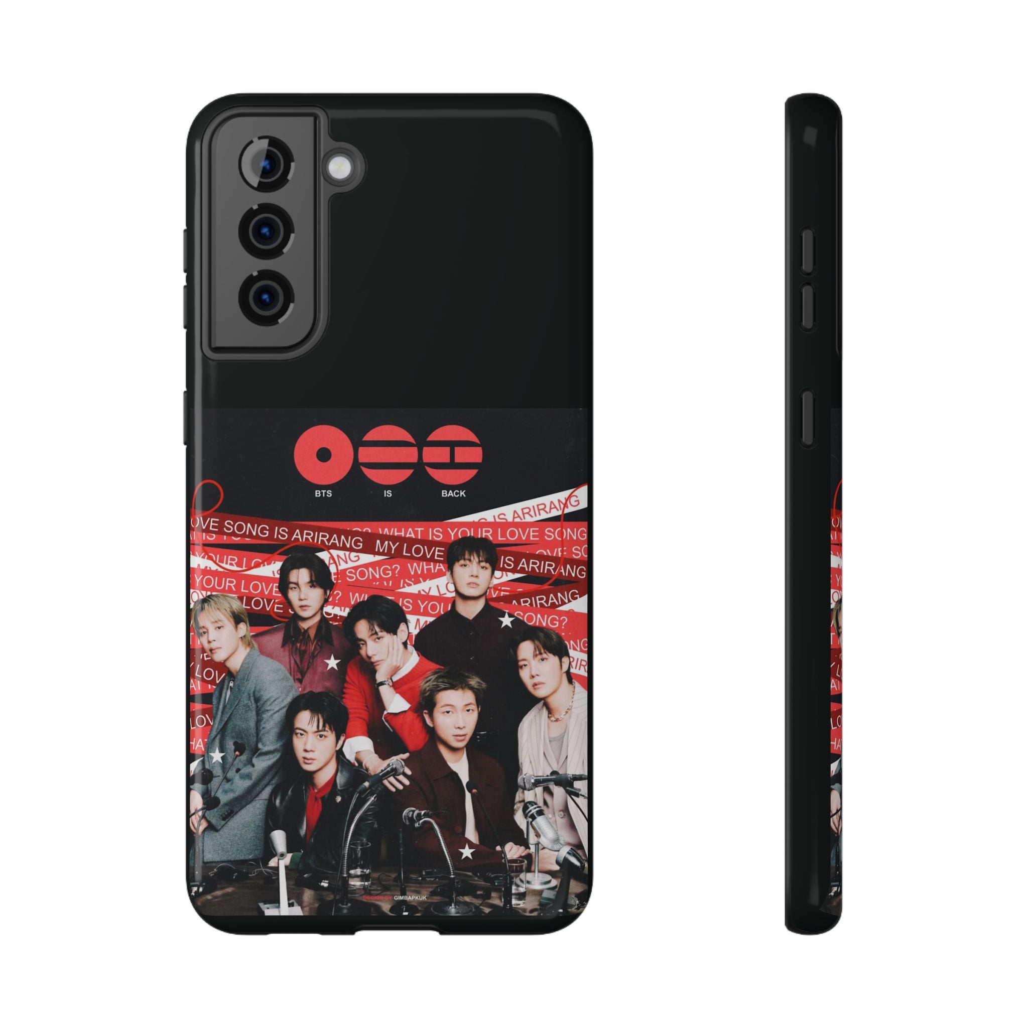 Printify BTS Arirang phone case featuring Bangtan concert photo, impact-resistant design for K-Pop band fans.