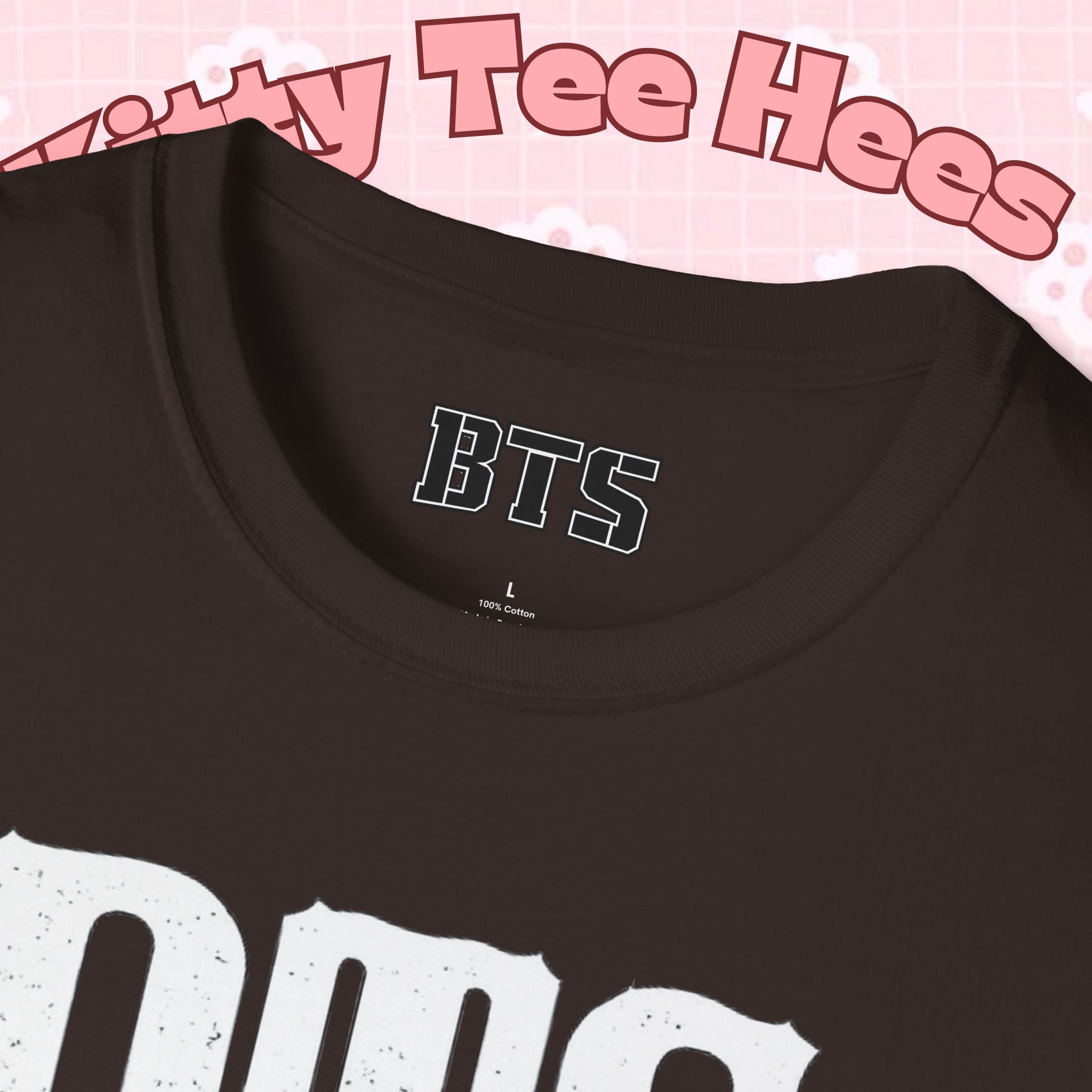 Printify BTS classic T-shirt featuring a simple outline design of Bangtan Boys for K-Pop fans.