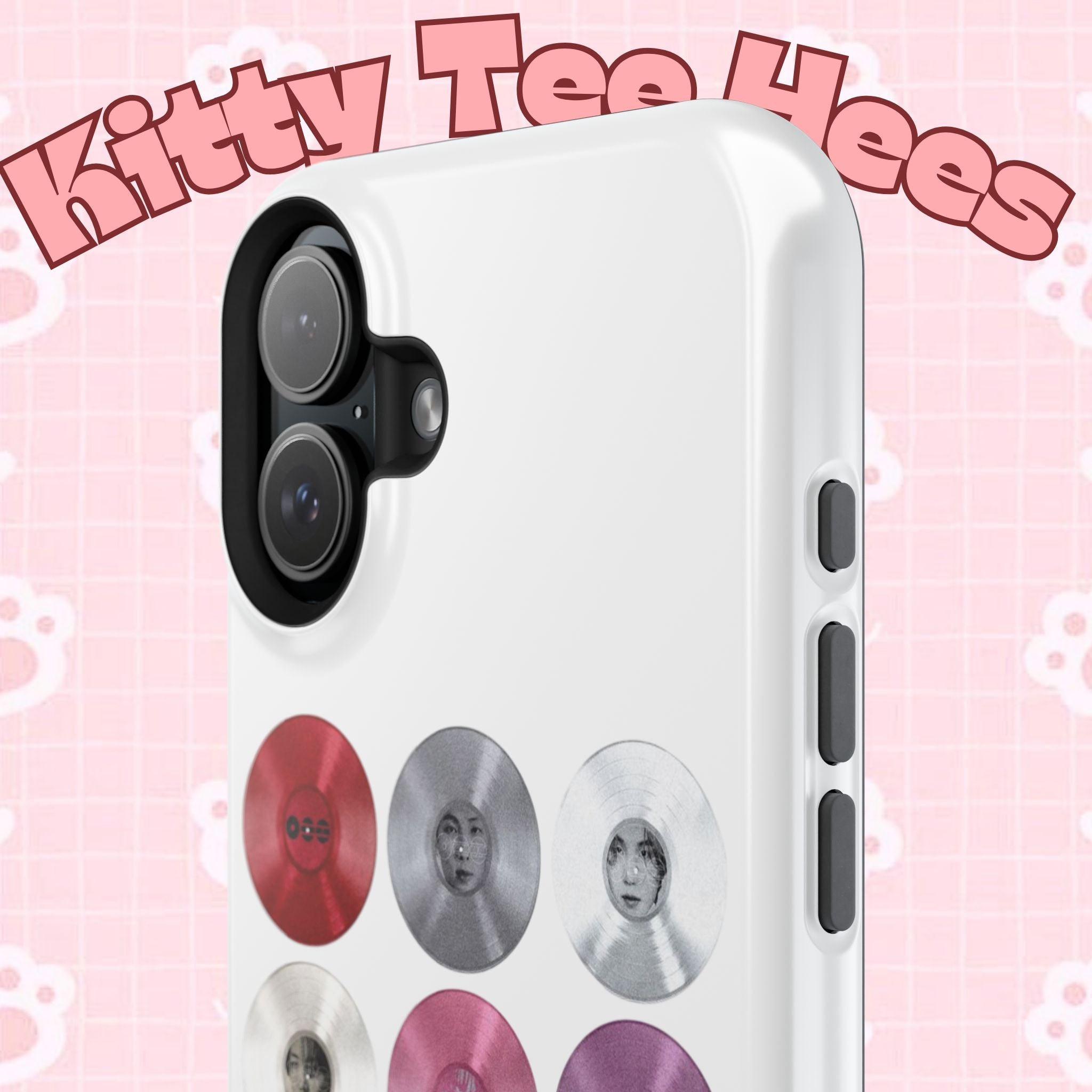 Printify BTS Arirang vinyl record grid phone case featuring cool BTS fan merch design for impact resistance.