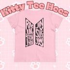 BTS ARIRANG graphic T-shirt featuring BTS logo and member names, casual cotton tee with colorful design on front.