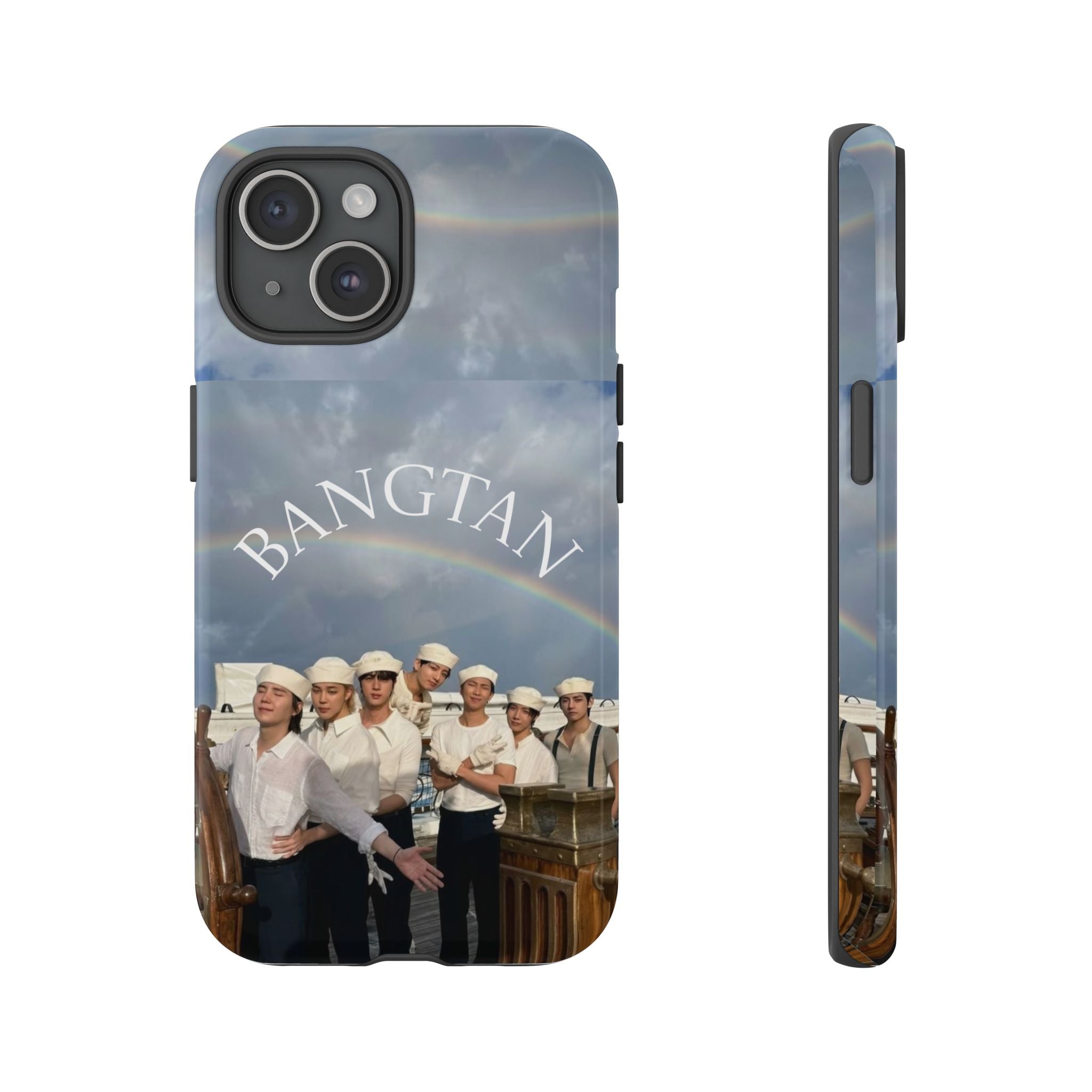 Cute Sailor BTS Swim phone case for iPhone and Samsung featuring Bangtan Arirang design by Printify.