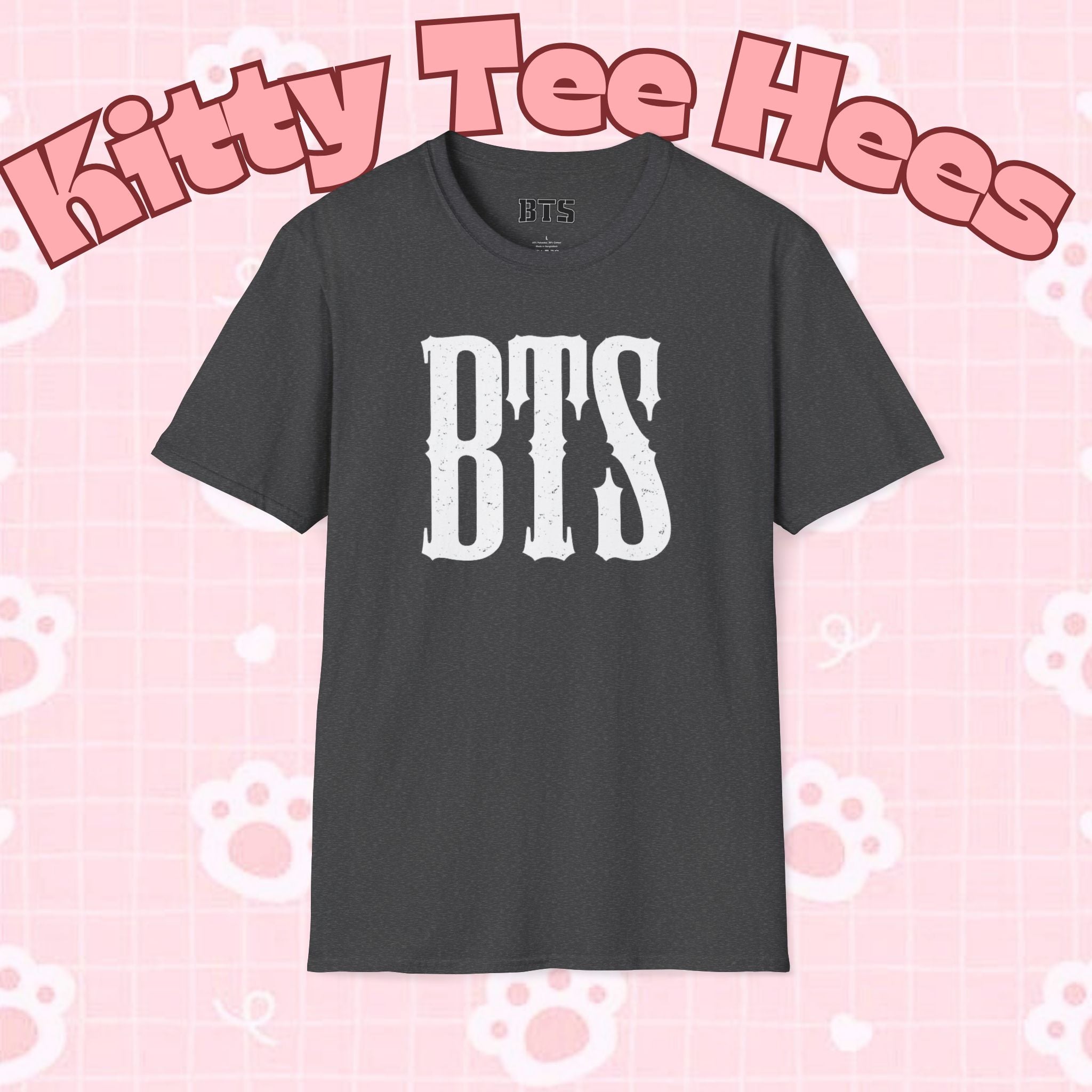 Printify BTS classic T-shirt featuring a simple outline design of Bangtan Boys, perfect for K-Pop fans and BTS enthusiasts.