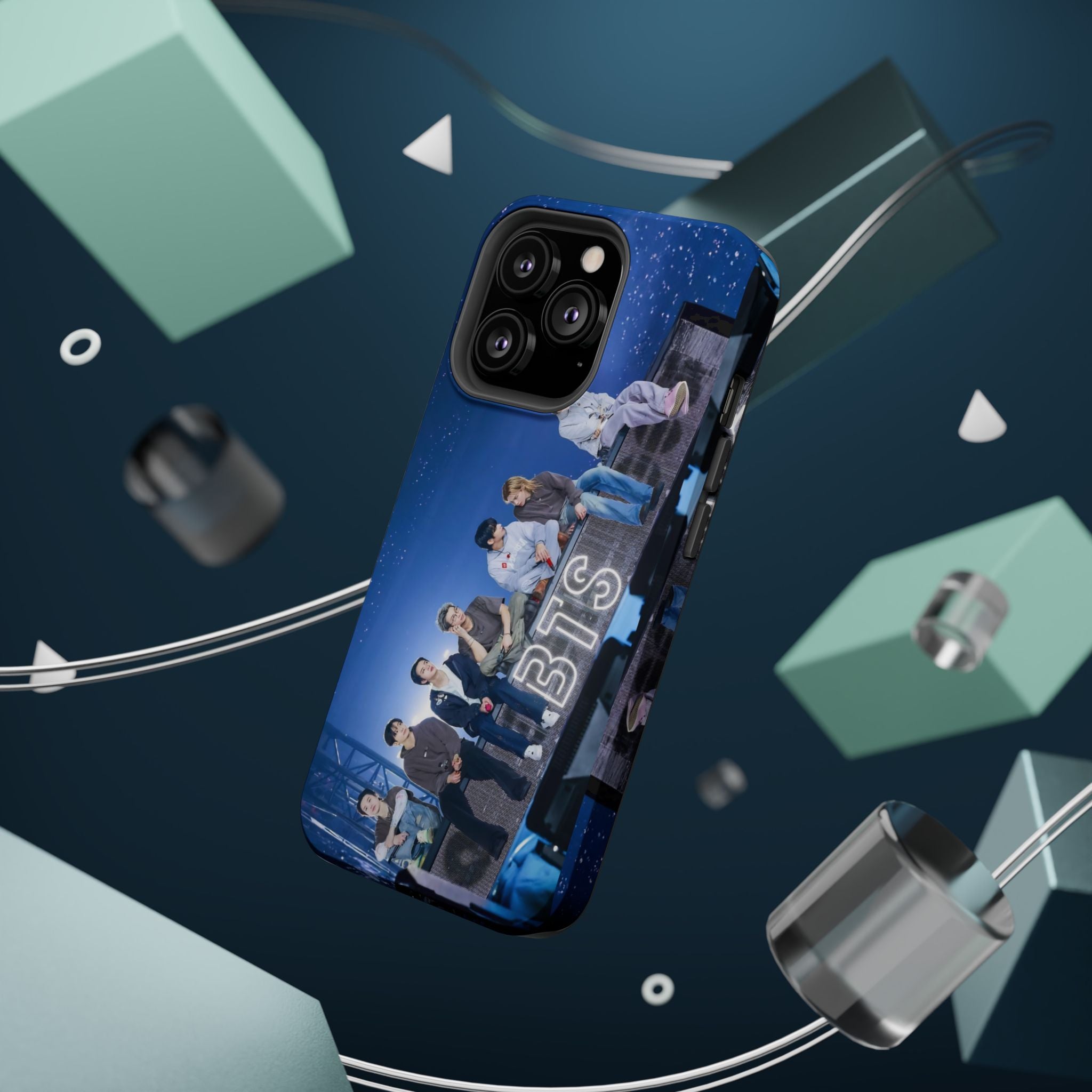 Printify BTS Bangtan World Tour Arirang impact-resistant phone case for iPhone 17 and Samsung Galaxy S26 Ultra, featuring tour design.