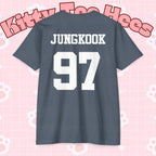 Custom BTS T-shirt featuring Jungkook, Jimin, V, J-Hope, RM, Suga, Jin, for K-pop concert 2026, Printify brand.