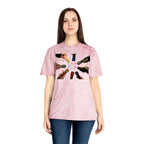 Colorful BTS concert T-shirt featuring rainbow mic design and logo, inspired by K-Pop band BTS, casual fit and vibrant style.