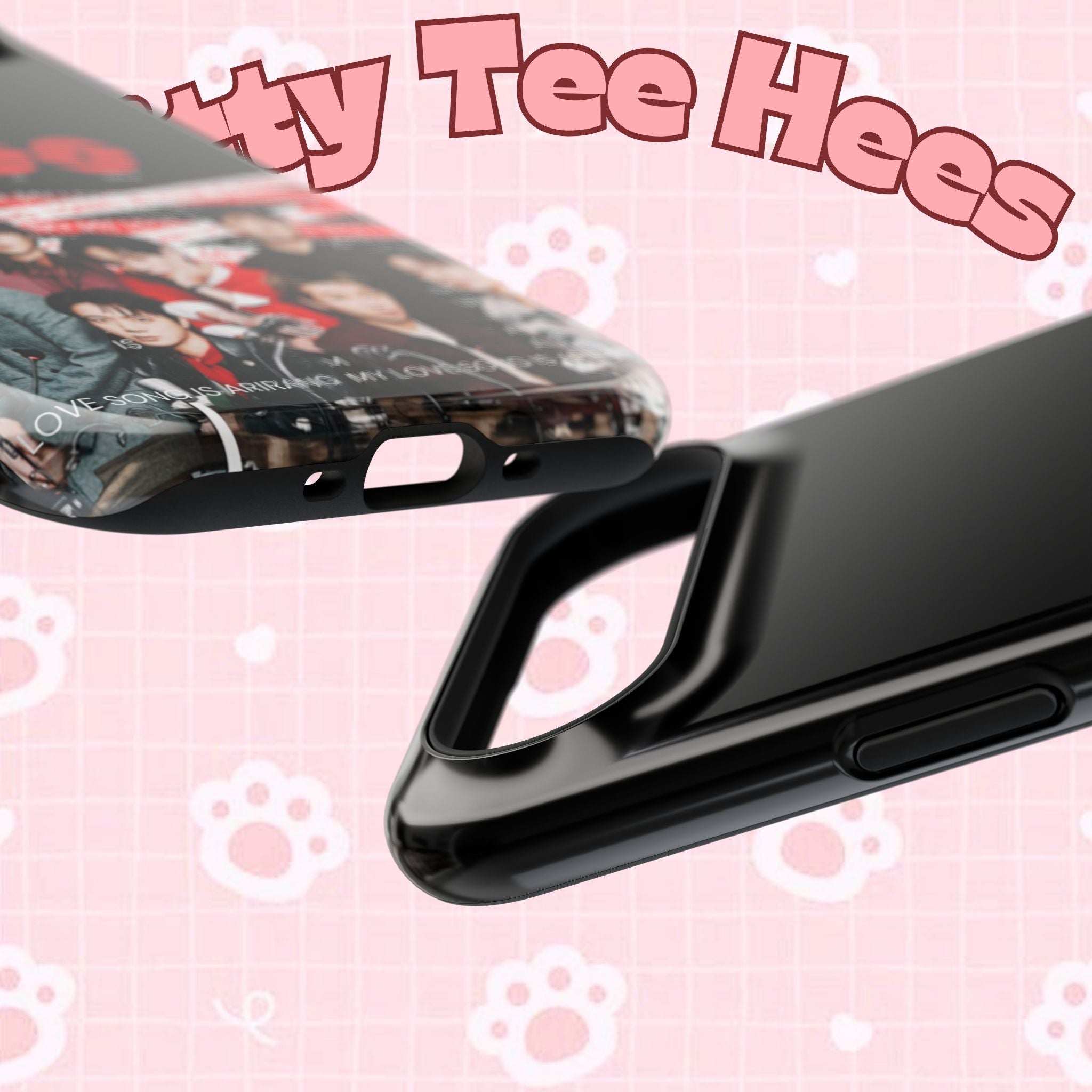 K-Pop BTS Bangtan phone case with fanmade concert design, impact-resistant, featuring BTS Arirang band photo on a printed phone cover.