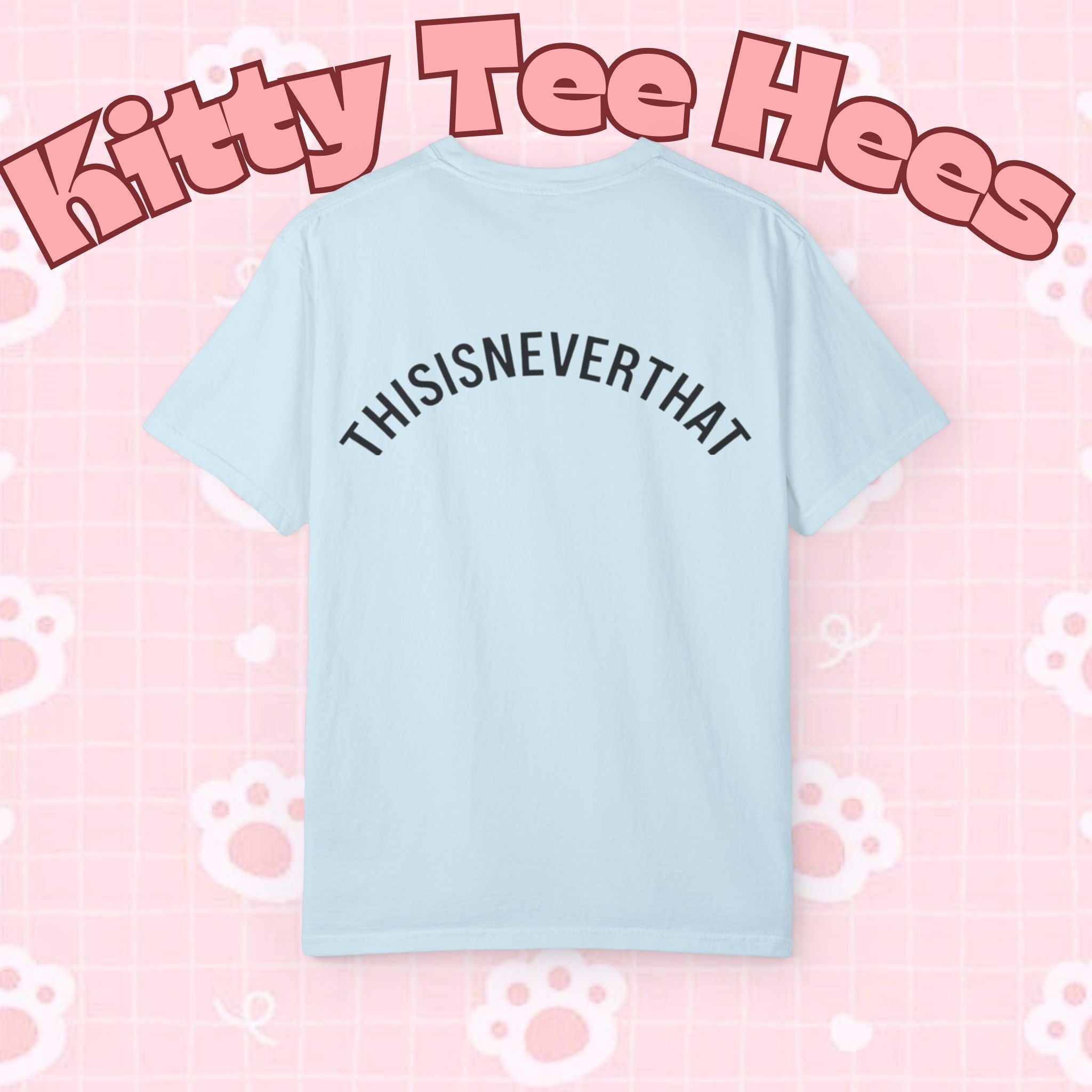 BTS THISISNEVERTHAT save me era T-shirt by Printify featuring minimal text design and Bangtan Boys imagery.