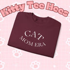 Printify cat mom sweatshirt with cute animal print, cozy feline parent jumper perfect for pet lovers and cat owners.