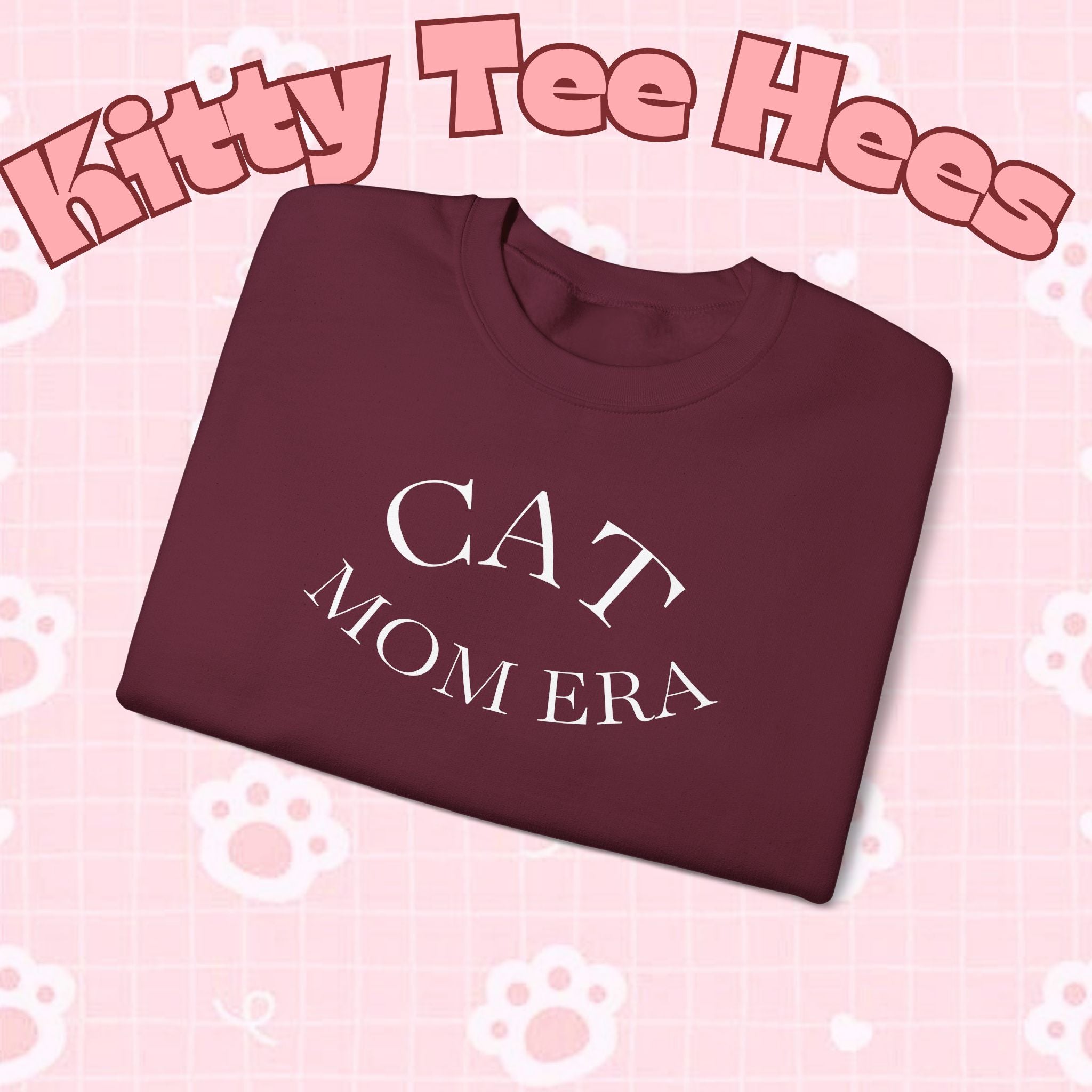 Printify cat mom sweatshirt with cute animal print, cozy feline parent jumper perfect for pet lovers and cat owners.