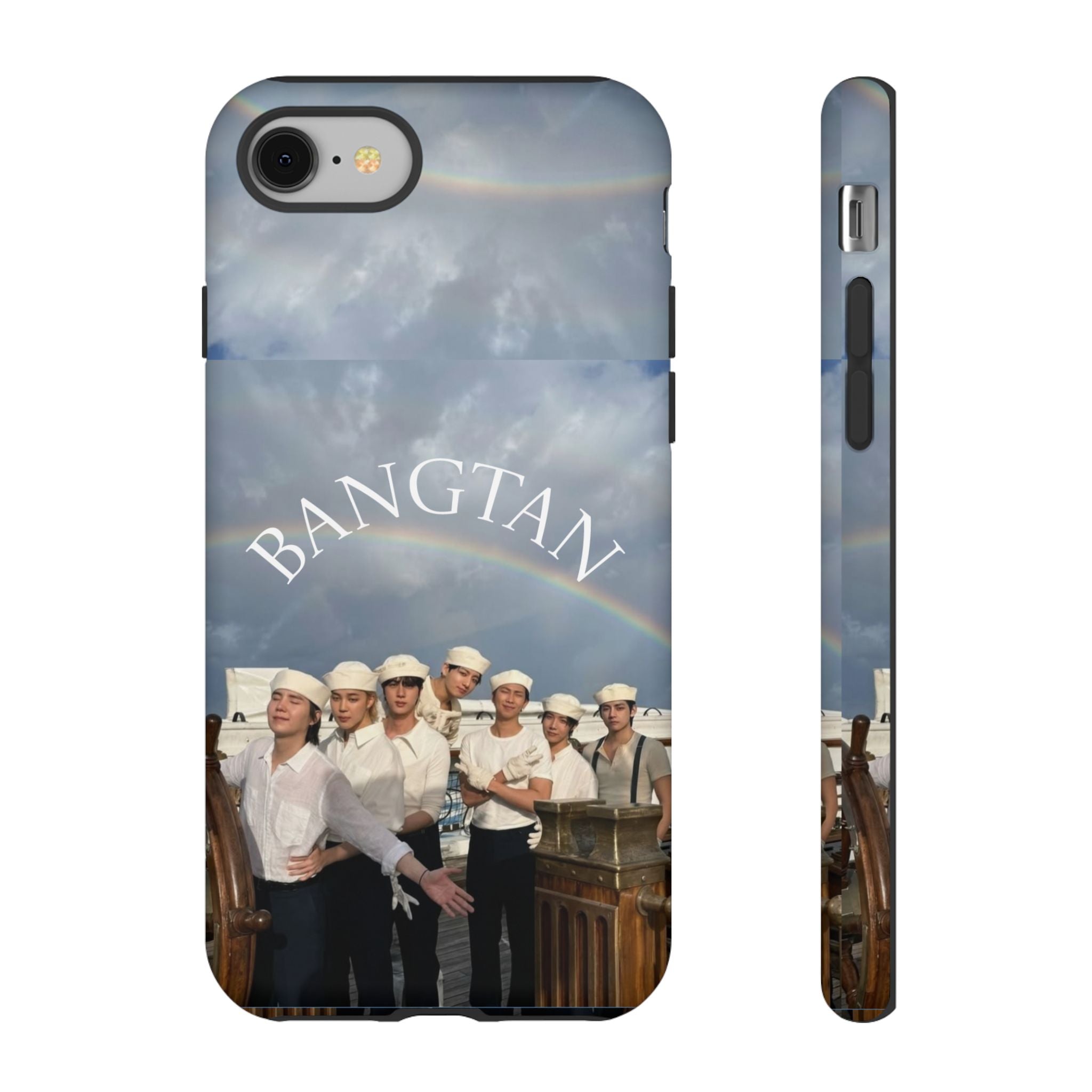 Cute Sailor BTS Swim phone case for iPhone and Samsung, featuring Bangtan Sailor design by Printify.