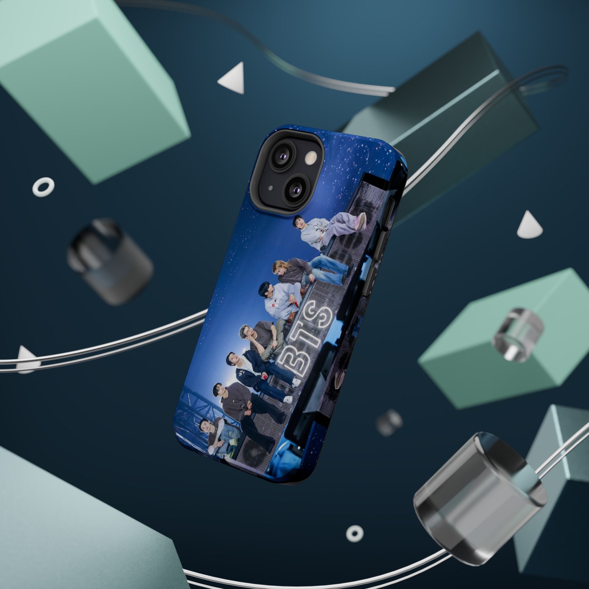 Printify BTS Bangtan World Tour Arirang impact-resistant phone case for iPhone 17 and Samsung Galaxy S26 Ultra, featuring vibrant tour design.