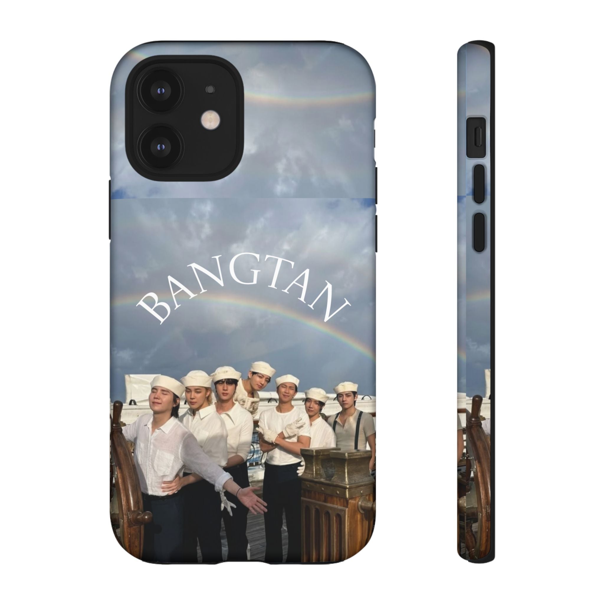 Cute BTS Sailor iPhone and Samsung phone case by Printify featuring a Sailor Arirang design for Swim BTS fans.