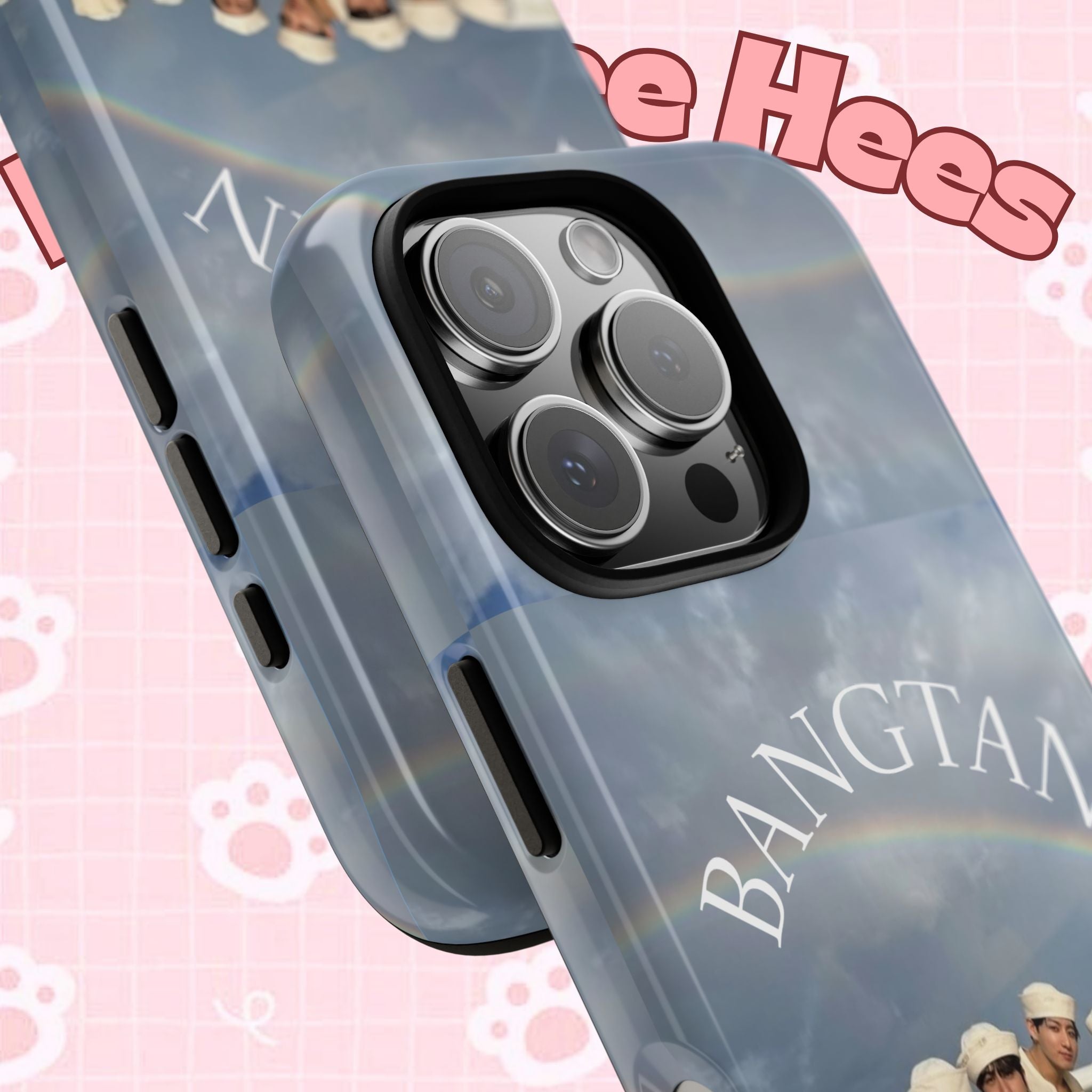 Cute BTS Sailor phone case for iPhone and Samsung, featuring a colorful Sailor Arirang design by Printify.