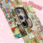 Printify iPhone 17 phone case featuring a cute cat pet portrait design, stylish and protective for cozy living room decor.