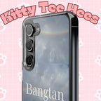 Clear impact-resistant phone case featuring cute Bangtan Boys K-pop design for a smartphone.