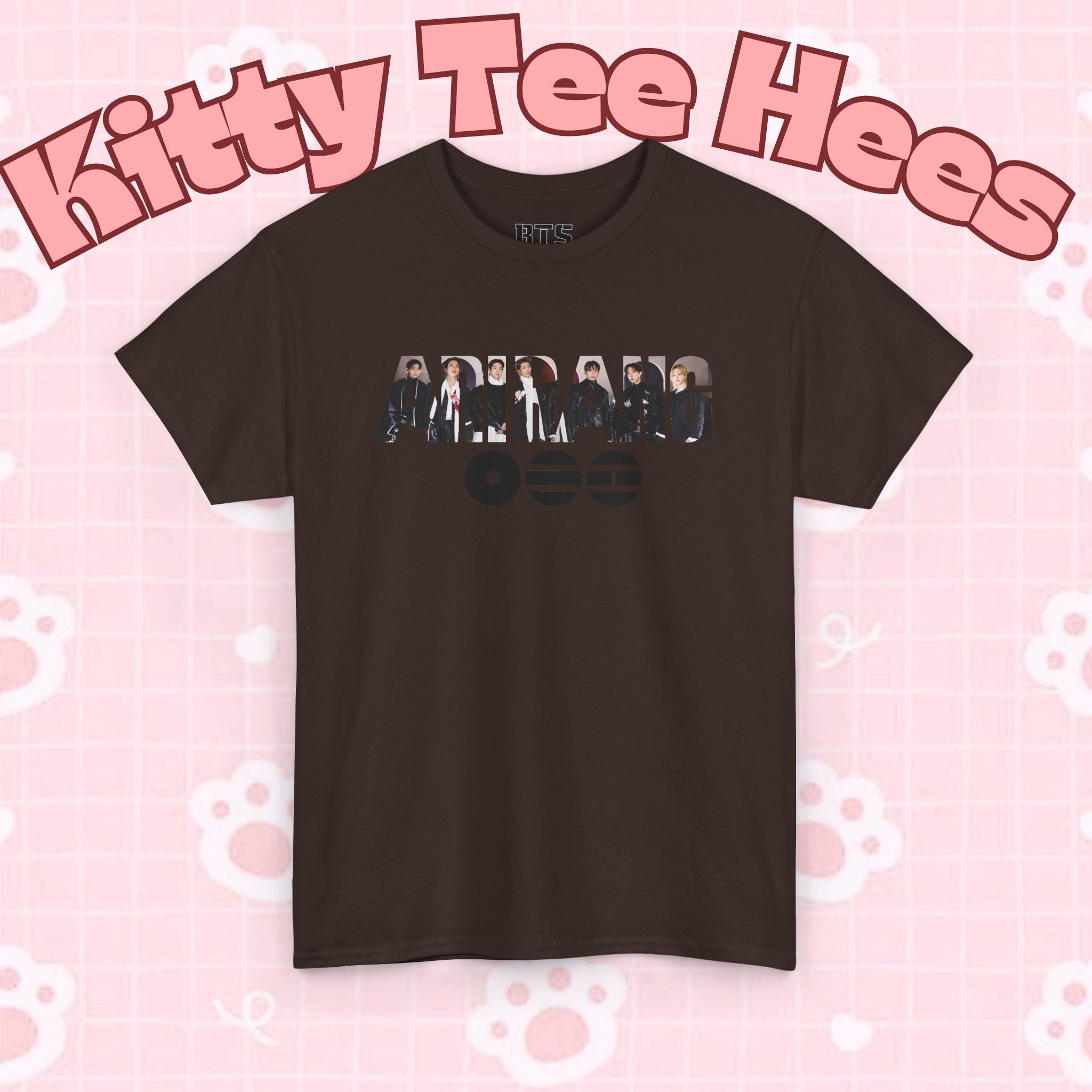 K-Pop inspired BTS concert T-shirt featuring Bangtan graphics, perfect for fans attending BTS World Tour events.