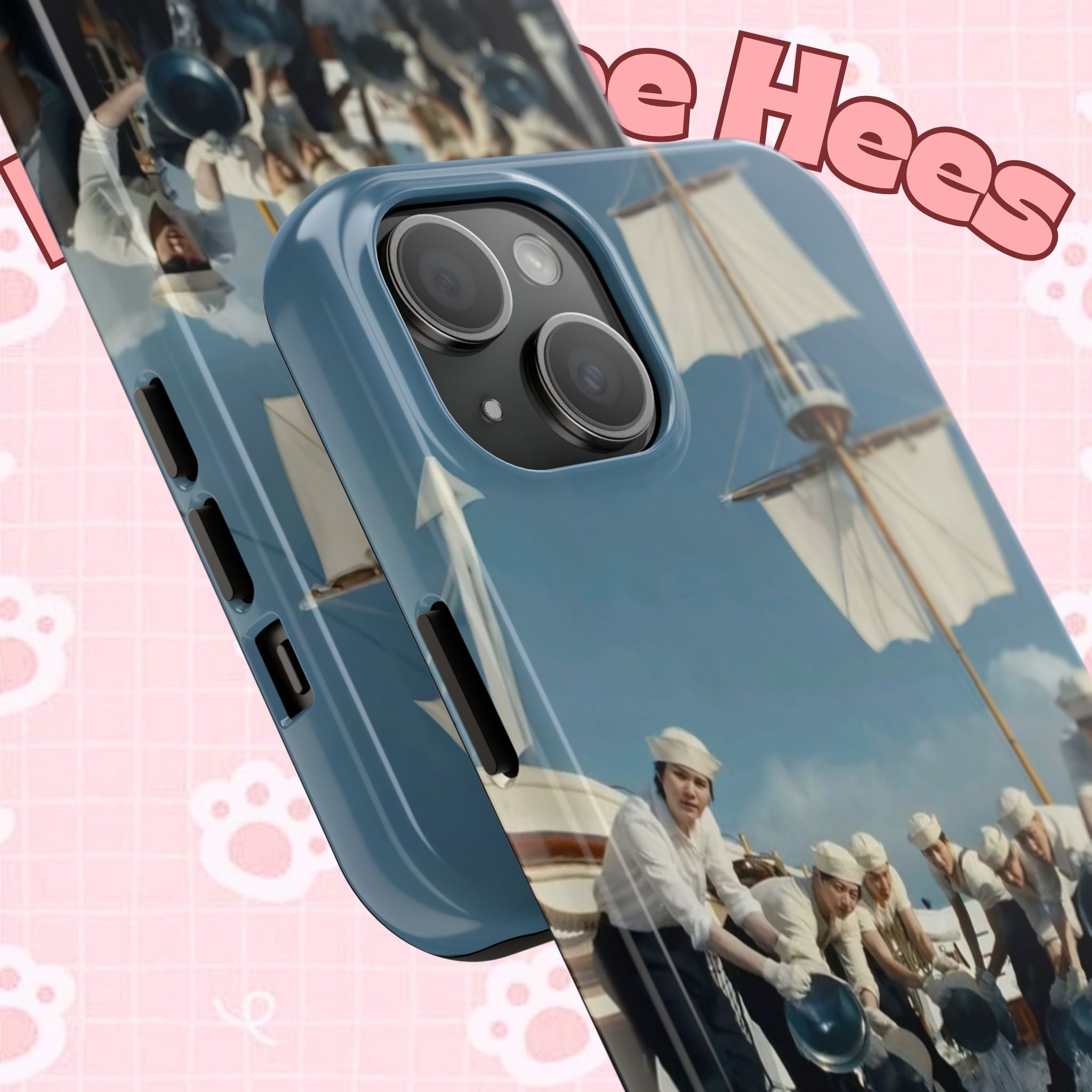 Cute Sailor BTS phone case featuring BTS Arirang design, perfect for K-pop fans, custom Printify phone case with colorful artwork.