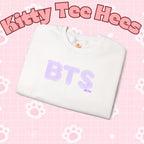 Lavender BTS Logo Arirang crewneck sweatshirt with BTS comeback and concert print, K-pop band pullover by Printify.