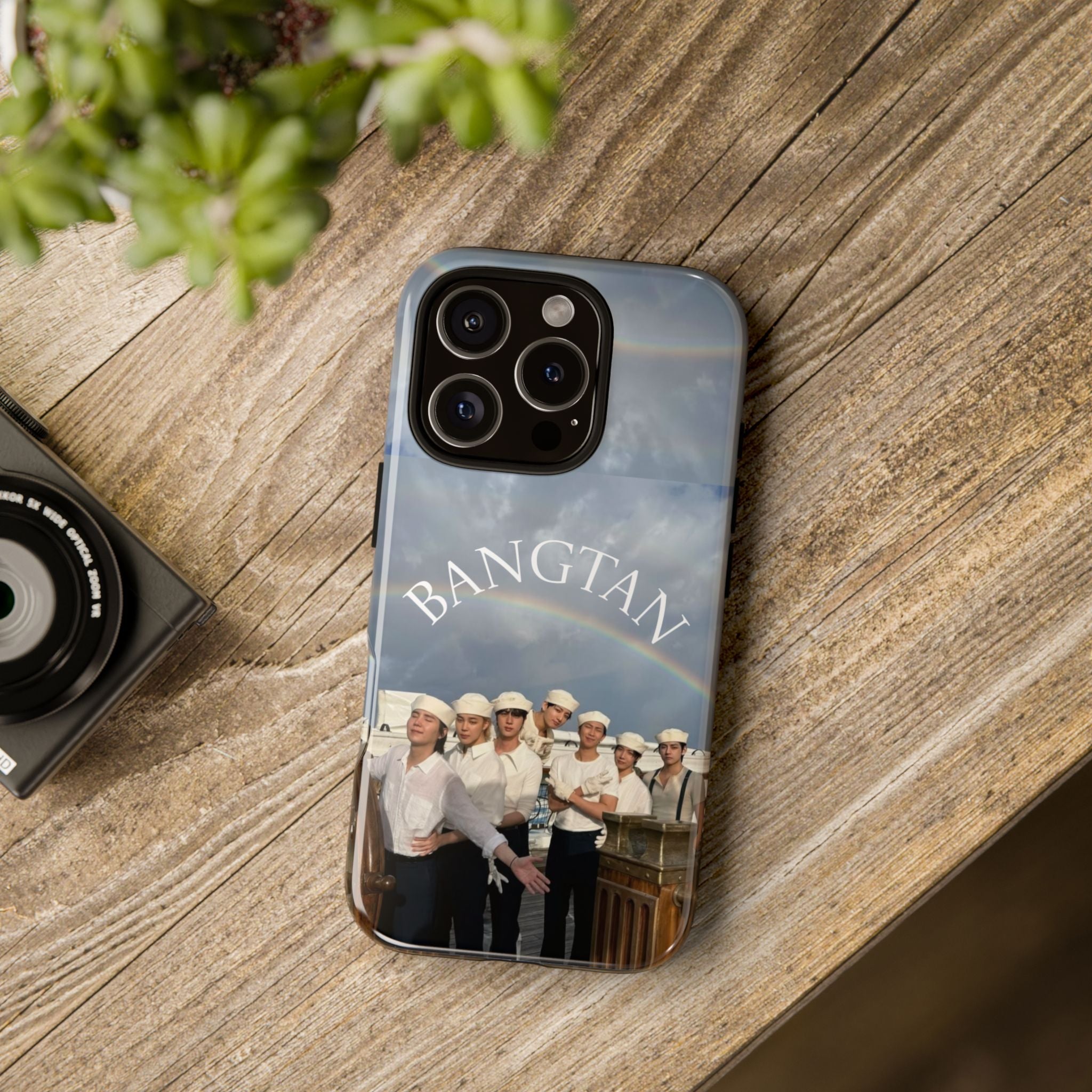 Cute Sailor BTS Swim phone case for iPhone and Samsung, featuring Bangtan Sailor design by Printify.