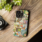 Cute cat portrait on Printify iPhone 17 case featuring cozy living room design with stylish, protective phone cover.