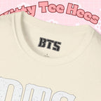 BTS classic T-shirt by Printify featuring a simple outline design of Bangtan Boys, casual K-Pop band shirt for fans
