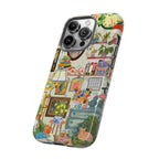 Cute cat portrait phone case for iPhone 17 by Printify, featuring a cozy living room pet home design.