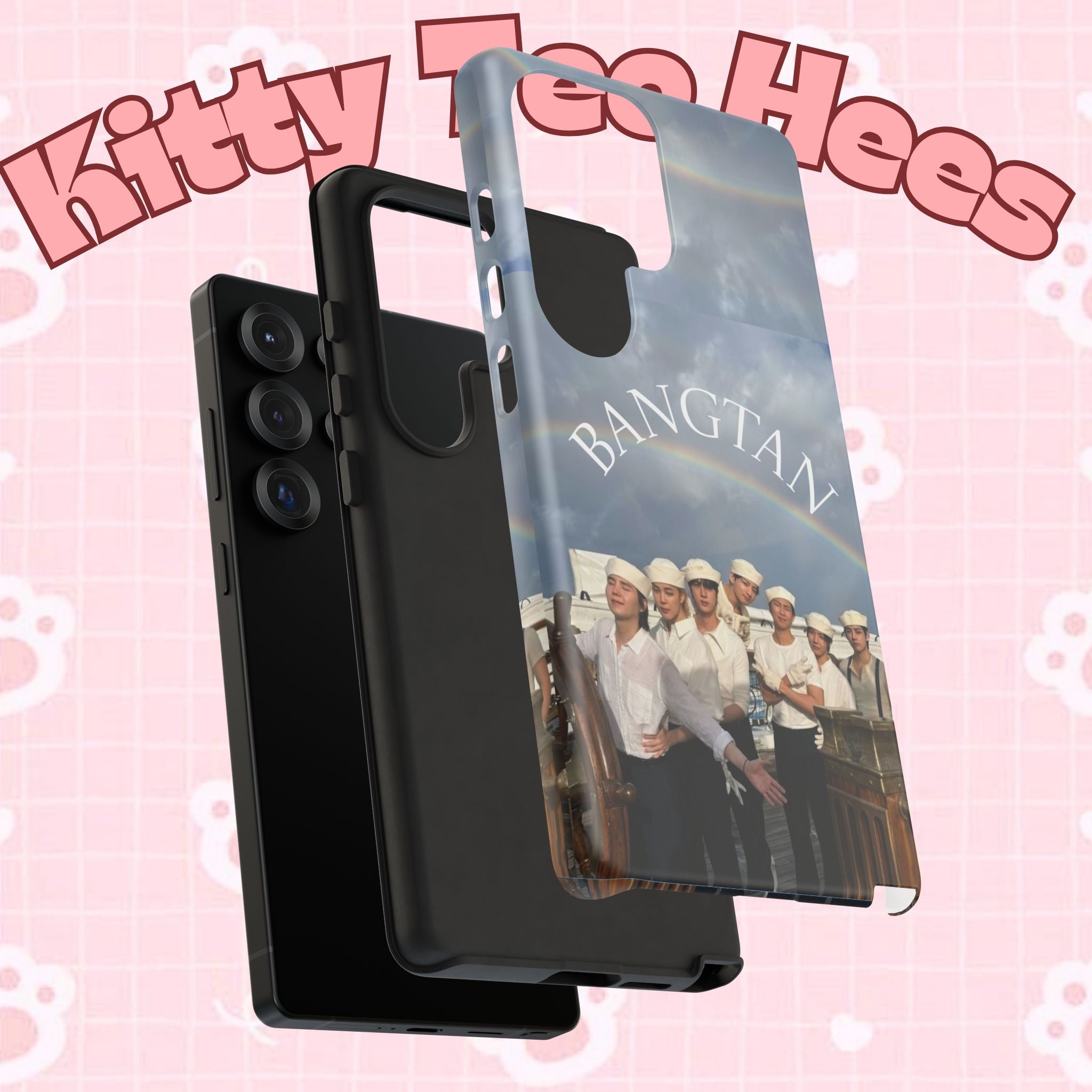 Cute Sailor BTS Swim phone case for iPhone and Samsung, featuring Bangtan Sailor Arirang design by Printify.