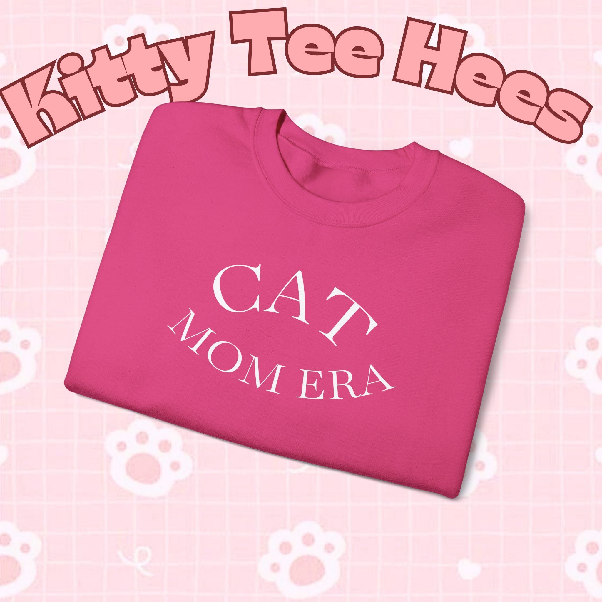 Cozy cat mom sweatshirt with cute animal print, perfect for feline lovers and pet owners, by Printify.